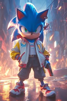 Dive into the urban world of Sonic with this stylish 4K wallpaper featuring the iconic hedgehog sporting streetwear vibes. This digital art piece perfectly blends the classic Sonic charm with contemporary street fashion, making it a must-have for gamers and streetwear enthusiasts alike. Add a dash of attitude to your screen with Sonic's cool persona. #Sonic #Streetwear #UrbanArt #4KWallpaper #DigitalArt #GamerFashion Sonic Sonic, Shaun The Sheep, Pet Snake