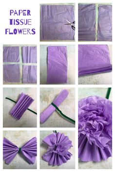 how to make tissue paper flowers that look like they have been folded in different directions