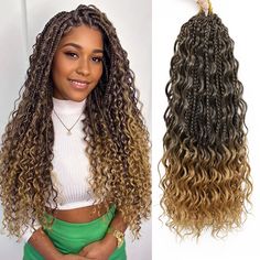 PRICES MAY VARY. Liyate Crochet Braids: Including Bohemian Box Braids, Boho Knotless Braids and Goddess Box Braids, Made of High-Quality Synthetic Fiber, Handmade 3x Box Braids Crochet Hair for Girls, Kids, Women Boho Braids: The Style Feature is Curly Pieces of Hair Added from Top to Each braids, Crochet Braids with Curly Ends is More Thick and Full. That's Highly Sought After for Braids Hairstyles Choices Advantage: Messy Goddess Box Braids is Smooth; Soft; Durable; Natural Texture; Cost-Effec Crochet Boho Braids, Boho Hair Piece, Boho Braided Hairstyles, Braids Boho, Synthetic Braiding Hair, Boho Knotless, Braiding Hair Extensions, Bohemian Crochet, Crochet Box Braids