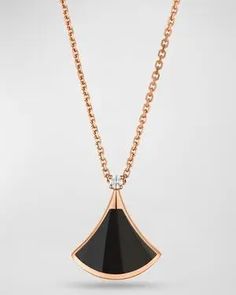 BVLGARI Divas' Dream 18k Rose Gold Necklace With Large Pendant - Diamond | Editorialist Bvlgari Divas Dream, Bvlgari Necklace, Rose Gold Pendant Necklace, Large Pendant Necklace, Pendant Diamond, Pave Pendant, Rose Gold Pendant, Diamond Pendant Necklace, Rose Gold Diamonds