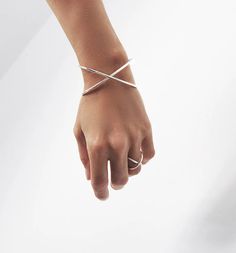 Silver bracelet A Cross cuff | Design Mila Silver | Free shipping! Ring Silver Design, Swedish Jewelry, Diamond Ear Cuff, Diamond Jewelry Necklace, Popular Jewelry, Swedish Design, Silver Wedding Rings, Cross Ring, Silver Jewelry Rings