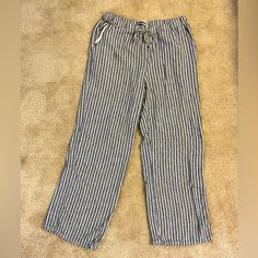 Brand New Never Worn But I Did Remove The Tags. Blue And Off White/ Cream/Tan Striped, Super Comfy, Comes With Tie At The Waist, Pockets. Linen, Rayon, Cotton And Polyester. 15” Waist 11” Rise 26” Inseam Urban Outfitters Casual Summer Pants, Urban Outfitters Summer Pants With Pockets, Urban Outfitters White Cotton Pants, White Bottoms With Pockets By Urban Outfitters, White Wide Leg Bottoms From Urban Outfitters, Urban Outfitters White Wide Leg Bottoms, Urban Outfitters Wide Leg Summer Bottoms, Urban Outfitters White Summer Pants, Urban Outfitters Cotton Vacation Bottoms