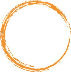 an orange circle drawn with brush