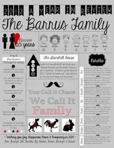 an info sheet with the names and symbols for each family