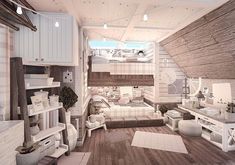 this is an image of a living room with white furniture and wood flooring on the walls