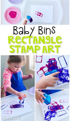 Baby Bins: Rectangles - Mrs. Plemons' Kindergarten Rectangle Craft Preschool, Rectangle Art For Toddlers, Rectangle Art Preschool, Rectangle Activities For Toddlers, Rectangle Crafts For Toddlers, Rectangle Painting Ideas, Rectangle Crafts For Preschool, Rectangle Activities For Preschool, Rectangle Shape Activity