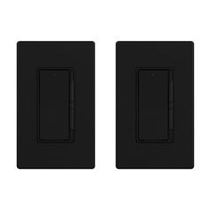 two black switch plates on a white background