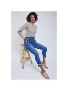 These Women's Curvy Fit High-Rise Frayed Slanted Ankle Jeans are designed with fading throughout and light destruction for a comfortable and casual look. Featuring a classic five-pocket construction, frayed hem, single-button closure with front zip, and belt loops.

Measurement (Based on size 8)
- Inseam (Frayed): 27" 
- Rise (To top edge of band): 11" 
- Leg Opening (Cuffed): 11" 

Composition:
- 73% Cotton/ 23% Polyester/ 2% Spandex/ 2% Other Fiber

• Machine wash cold.

Women's Curvy Fit High Distressed Cropped Jeans For Fall, Ripped Light Wash Cropped Jeans For Fall, Light Wash Cropped Jeans With Frayed Hem For Fall, Distressed Stretch Cropped Jeans For Fall, Distressed Cutoff Cropped Jeans For Fall, Fall Ripped Mid-rise Cropped Jeans, Leg Women, Sneakers Heels, Midnight Sky