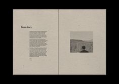 an open book with the title dear diary written in black and white on top of it