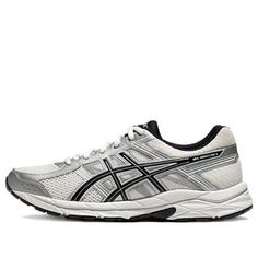 ASICS Gel-Contend 4 'Silver Grey White' 1011B937-103 Asics Casual Silver Sneakers, Casual Silver Asics Sneakers, Footwear Design, Fashion Performance, Asics Gel, Shoes Trainers, Stylish Sneakers, Grey And White, Perfect Pair