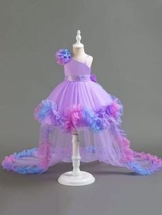 Perfect For Birthdays, Parties, Performances, Weddings, Christenings, Or Celebrating First Year Tule Rok, Purple Weave, Layered Tulle Skirt, Purple Collar, Puff Dress, Party Kleidung, Evening Wedding, Short Wedding Dress