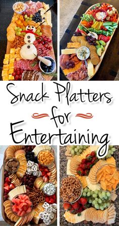 snack platters for entertaining with text overlay