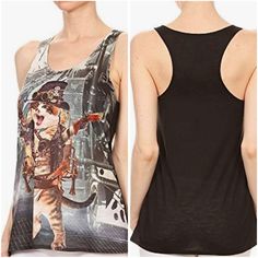 This Bear Dance Tank Top Is One You Will Want In Your Wardrobe. Cute Steampunk Kitty Graphic, Racer Back Style Tank, Great For Warmer Weather New Tags No Flaws Measurements: L 25.5” Pit To Pit 15.5” Bundle Multiple Items And Save, Extra Savings On Bundles +Gift. Tags Ignore: Goth Gothic Kill City Dolls Kill #Punk Cute Gothic Rocker #Heavymetal Retro Y2k #Mallgoth Emo Sleeveless Party Top, Emo Sleeveless Top For Party, Emo Style Sleeveless Party Top, Punk Stretch Tank Top For Night Out, Punk Style Stretch Tank Top For Night Out, Fitted Trendy Tank Top For Alternative Fashion, Black Punk Tank Top For Party, Fitted Black Emo Tank Top, Fitted Black Emo Style Tank Top