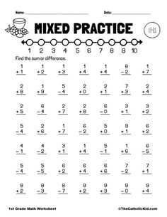 the worksheet for mixed practice is shown in this printable coloring page, which includes