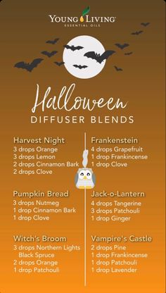 Halloween Diffuser Blends, Halloween Diffuser, Candle Recipes, Fall Essential Oil Blends, Essential Oil Spray Recipes, Fall Essential Oils, Essential Oil Combinations, Essential Oil Diffuser Blends Recipes, Essential Oil Remedy