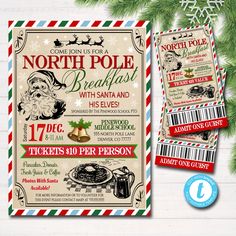 the north pole breakfast ticket is on display