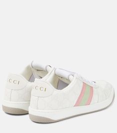 Find GUCCI Screener Gg Canvas Sneakers on Editorialist. Upper: fabric, leather. Lining: leather. Sole: leather insole and sole. Toe shape: almond toe. Made in Italy. Includes: shoe box, dust bags, extra laces. Designer color name: Wh/Wh/D.C.R-W.G-C.R/. Gucci Screener, Gucci Super Mini, Gucci Shoes Sneakers, Gucci Sneakers, Chain Strap Bag, Oversized Tote Bag, Floral Shoes, Brown Sneakers, Gucci Shoes