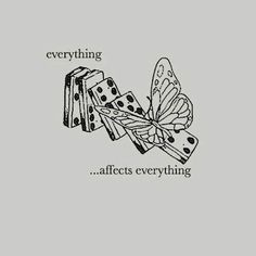 a butterfly with dominos on it's wings and the words, everything after everything