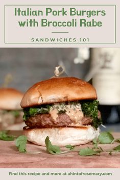 the italian pork burgers with broccoli rabe