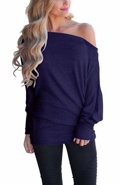 PRICES MAY VARY. Features: Women off shoulder sweater tops, batwing sleeve tops, long sleeve pullover, casual tunic tops, boat neck, loose fit, fashion Shirt, plain t shirt, blouse, oversized t-shirts for women, cute tops for women, going out tops for women,fall clothes for women 2023 Match: Womens shirt looks great dressed up and with jeans,leggings, pants, boots for sport outlook, fashion streetwear. It's a great holiday gift for Halloween, Thanksgiving Day, Christmas, birthdays, New Year's an Women Fall Tops, Oversized Pullover Sweaters, Batwing Sleeve Sweater, Loose Pullover Sweater, Batwing Sleeve Top, Batwing Blouse, Loose Tunic, Loose Pullover, Shoulder Tops