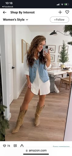 Style A Denim Vest, Denim Vest Outfit, Vest Outfits For Women, Women Outfit Ideas, Denim Vests, Vest For Women, Rodeo Outfits