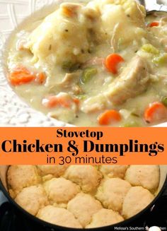 chicken and dumplings in 30 minutes is an easy dinner that's ready to be eaten