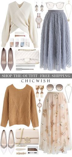 Gonna In Tulle, Modest Wear, Sweater Collection, Crop Sweater, Knit Crop, Mode Inspiration, Outfit Casual, Fall Winter Outfits, Street Styles