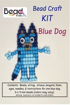 bead craft kit blue dog