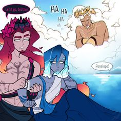 Epic Poseidon Fanart, Poseidon Fanart Epic, Telemachus X Antinous, Poseidon Epic The Musical, Neal Illustrator, Zeus Poseidon Hades, Zeus Design, Zeus Hades