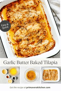 the recipe for garlic butter baked tillpia