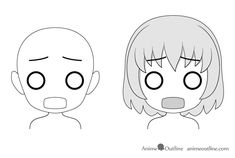 Anime Scared Expression, Scared Chibi Face, Scared Anime Face, Scared Face Drawing, Human Face Drawing, Base Anime, Facial Expressions Drawing, Dibujos Anime Chibi, Chibi Body