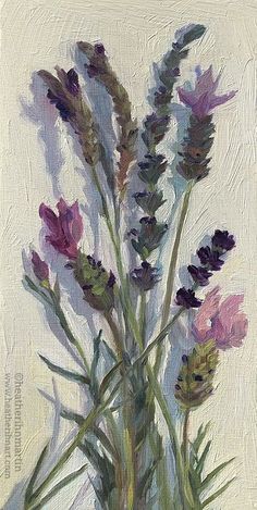 an oil painting of flowers in a vase