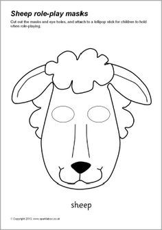 a sheep mask with the words sheep role play masks