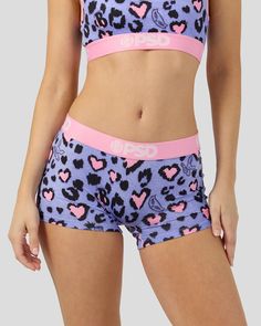 This new drop from Bratz x PSD features a textured-looking and color animal-meets-heart print. The Fur Boy Short is made from a silky poly blend with a comfortable full coverage, keep-you-in fit. The PSD boy shorts are perfect for everyday wear and working out. | PSD Women's Bratz - Fur Short, Size Large, Polyester/Blend Psd Boxers Women, Psd Shorts, Girls Boxers, Psd Boxers, Boxers Women, Heart Print, Soul Food, Boy Shorts, Working Out