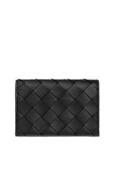 8803 BOTTEGA VENETA BOTTEGA VENETA RAFFIA CARD CASE Designer Black Bifold Card Holder, Black Rectangular Wallets For Formal Occasions, Formal Black Rectangular Wallet, Black Wallet With Card Slots, Black Card Holder With Interior Slots For Formal Use, Black Card Holder With Interior Slots For Formal Occasions, Luxury Black Card Holder For Travel, Modern Black Card Holder For Formal Use, Modern Black Card Holder For Formal Occasions