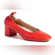 Everlane The Day Heel In Red. Size 7. Made In Italy. Never Worn In Original Box. Everlane Heel, Everlane Shoes, Original Box, The Day, In Italy, Size 7, Italy, The Originals, Heels