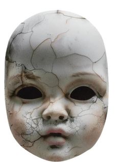 This waterproof wreath accent is ideal for decorating inside and out.  It is cut out into the shape of a life-sized babydoll head.  The face has cracked, gray and white porcelain "skin" with hollow, black eyes.  The babydoll looks like an antique gone bad.   Made in the USA 4.85" tall 3.25" wide Waterproof, lightweight 3mm PVC material Eco Friendly Latex Inks Fade Resistant (rated for 3 years of sun exposure) Scratch Resistant Porcelain Doll Art, Porcelain Doll Halloween, Cracked Porcelain Doll, Creepy Porcelain Dolls, Porcelain Doll Face, Halloween Moodboard, Cracked Doll, Dolls Creepy, Halloween 23