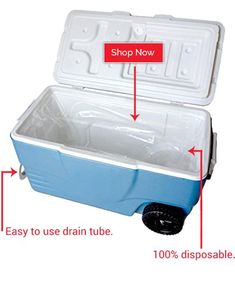 an ice chest is shown with instructions on how to use it