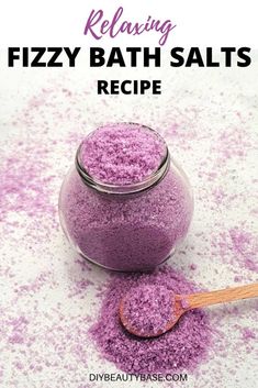 Diy Bath Fizzies, Diy Bath Fizz, Fizzy Bath Salts, Homemade Bath Salts Recipe Diy, Fizzy Bath Powder, Bath Potions Diy, How To Make Lavender Bath Salts, Diy Magnesium Bath Salts, Melatonin Bath Soak Diy