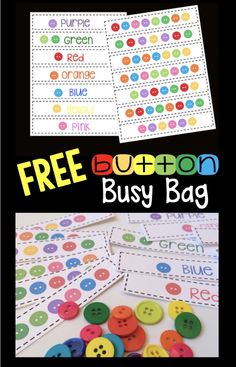 the free button busy bag is perfect for kids to use in their homeschool