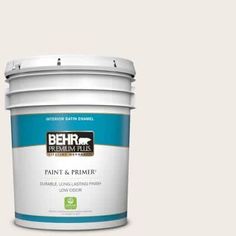 the behr paint color is shown in an open - mouthed bucket, and it's light green