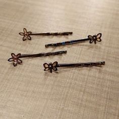 Charity Shopping, Cute Hair Pins, Funky Hair Accessories, Pink Stained Glass, Quirky Accessories, Stained Glass Flower, Golden Trio, Stained Glass Butterfly, Rhinestone Hair