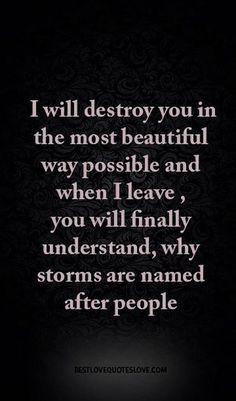 a quote that says i will destroy you in the most beautiful way possible and when i leave