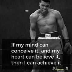 a black and white photo with a quote from muammed ali