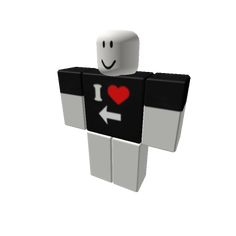 a white and black figure with a red heart on it's chest