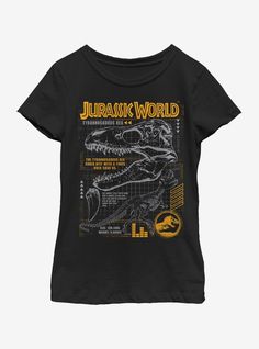 100% CottonWash cold; dry lowImportedListed in youth sizes Outdoorsy Style, Fallen Kingdom, Dinosaur Tee, Scary Facts, Jurassic World Fallen Kingdom, Falling Kingdoms, Tee Outfit, Kids Outfits Girls, Girls Tees