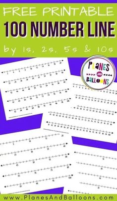 the printable number line worksheet for numbers 1 - 10 and has five lines