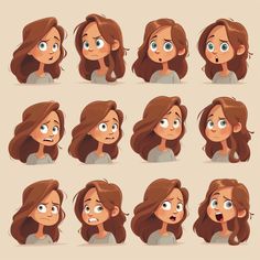 a woman's face with various expressions and facial expressions, including the expression of an angry