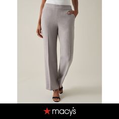 in stock Elegant Gray Bottoms For Spring, Elegant Gray Pants For Spring, Elegant Gray Ankle-length Bottoms, Elegant Gray Ankle-length Pants, Elegant Ankle-length Gray Bottoms, Elegant Full-length Gray Bottoms, Elegant Gray Bottoms With Pockets, Elegant Gray Trousers, Elegant Gray Summer Pants