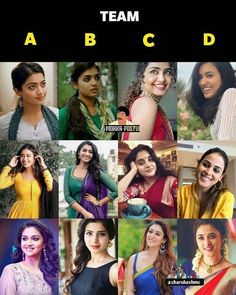 many different pictures of women in different colors and sizes, with the words team abcd above them